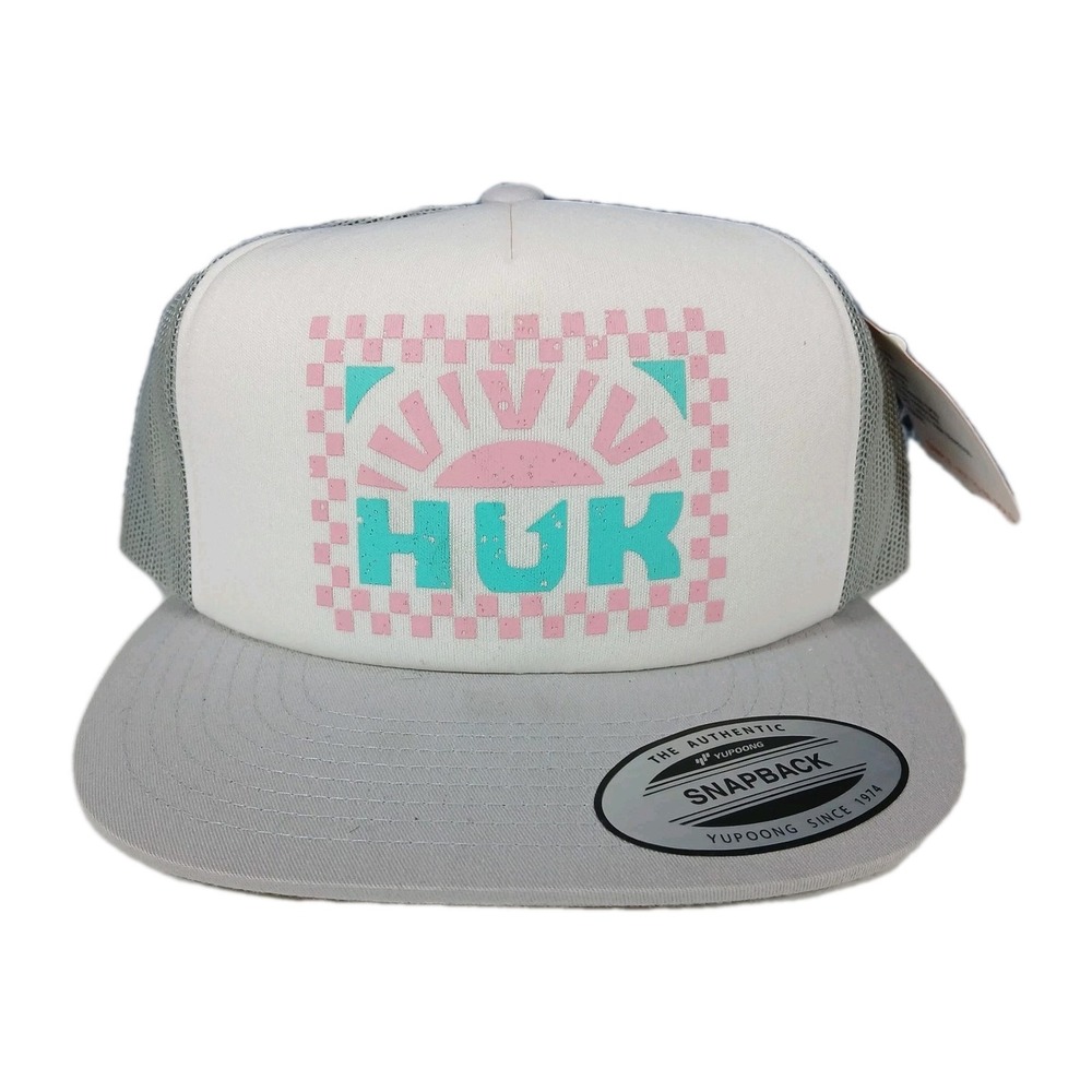Huk Performance Fishing Snapback Trucker Hat Mesh Gray One Size Youth NEW!